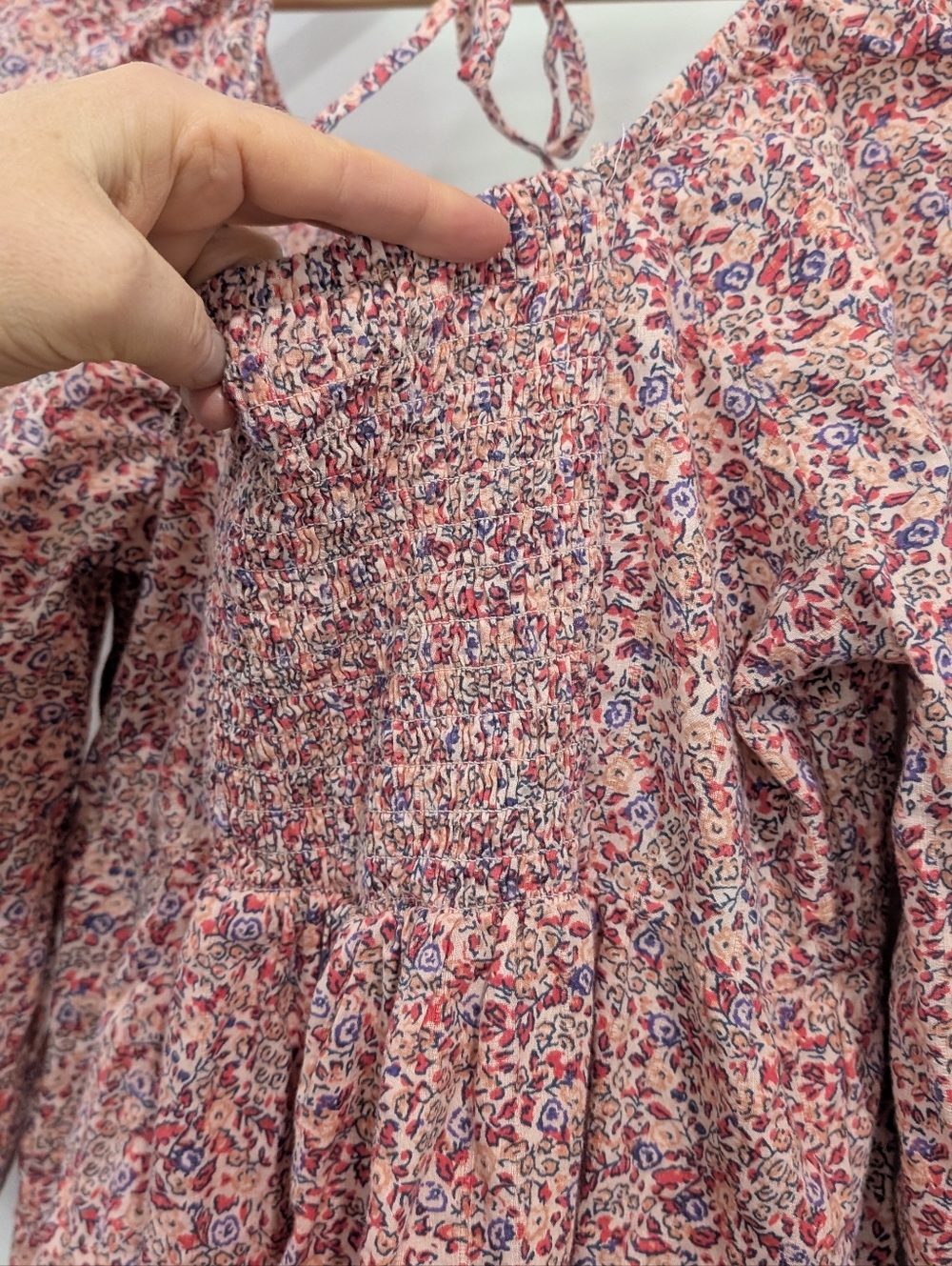 Pink Floral Cotton Dress - Maxi - Medium - Picture 3 of 7